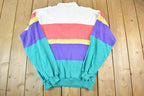 Vintage 1990s Gant Knit Abstract Pattern Quarter Button Striped Crewneck Sweater