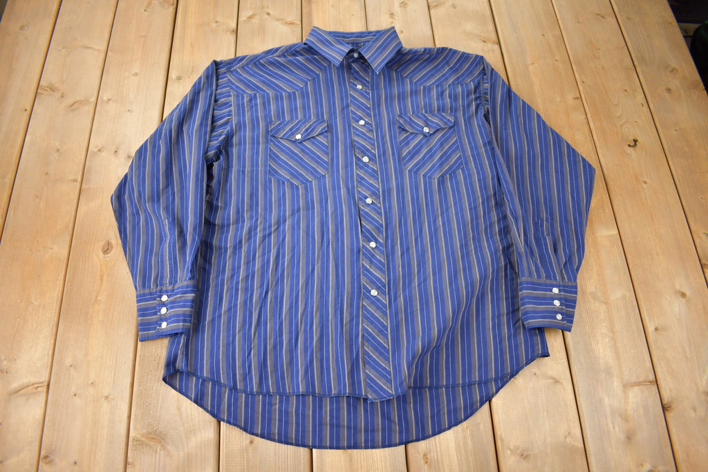 Vintage 1990s Wrangler Western Shirts Striped Button Up Shirt