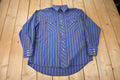 Vintage 1990s Wrangler Western Shirts Striped Button Up Shirt