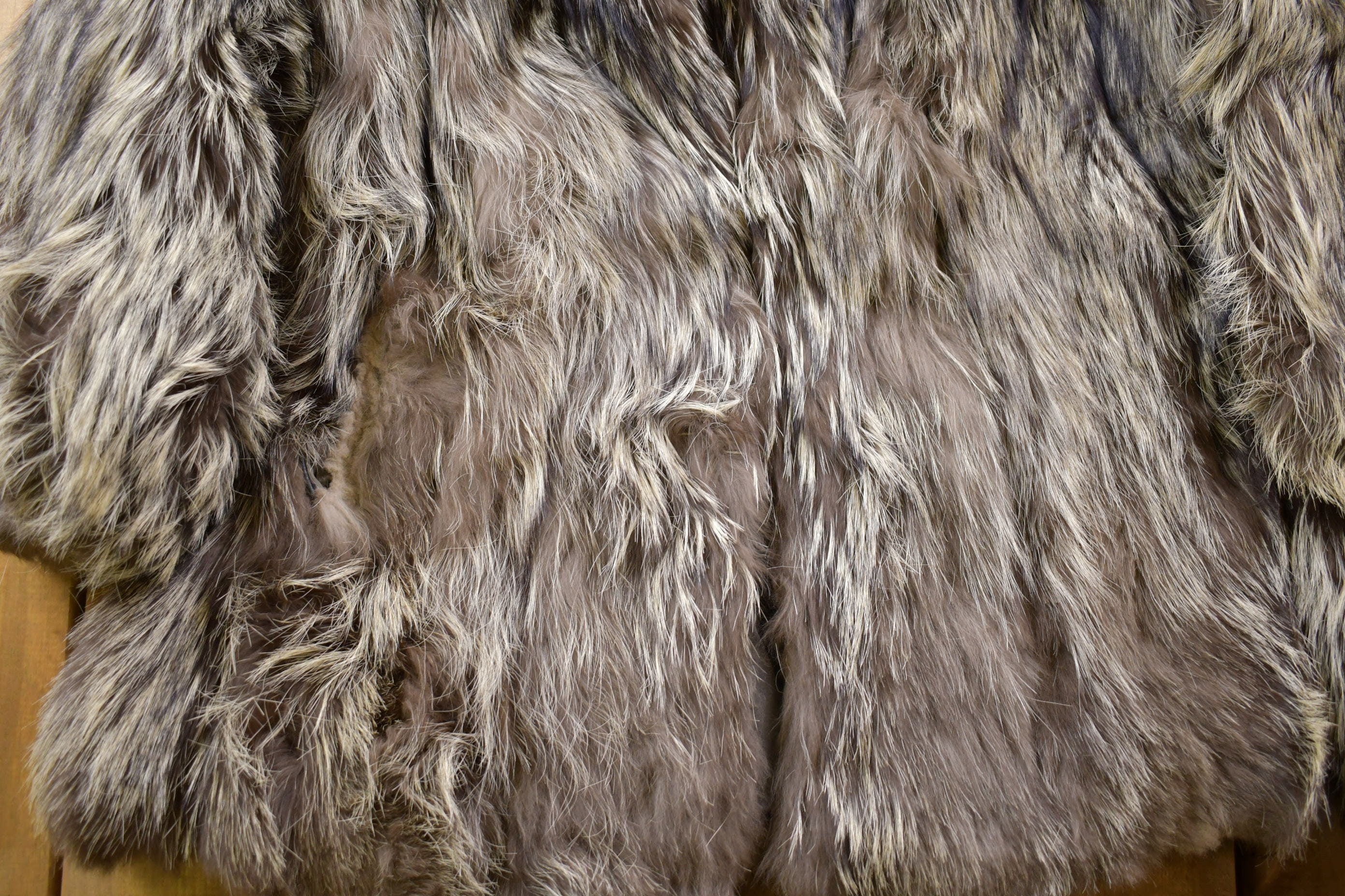 Vintage 1980s Silver Fox Fur Coat