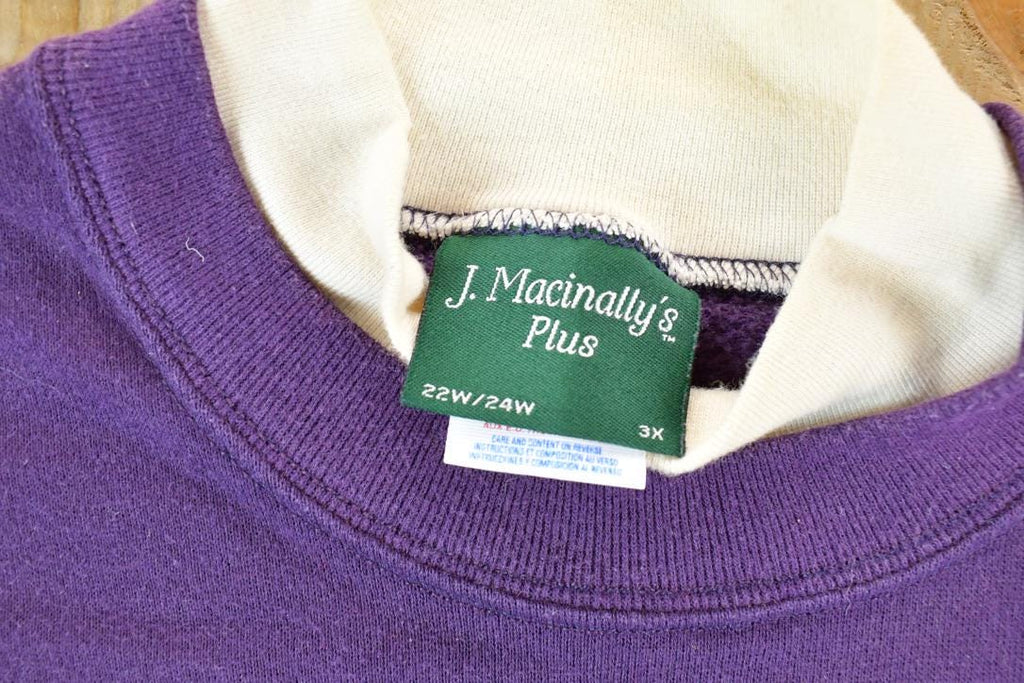 Vintage 1990s Minnesota Cute Embroidered M Double Collar Crew Neck Sweater