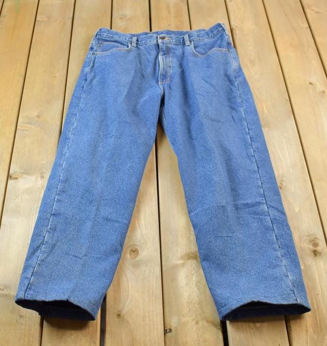 Vintage 1990s Carhartt Denim Fleece Lined Jeans Size 38 x 30