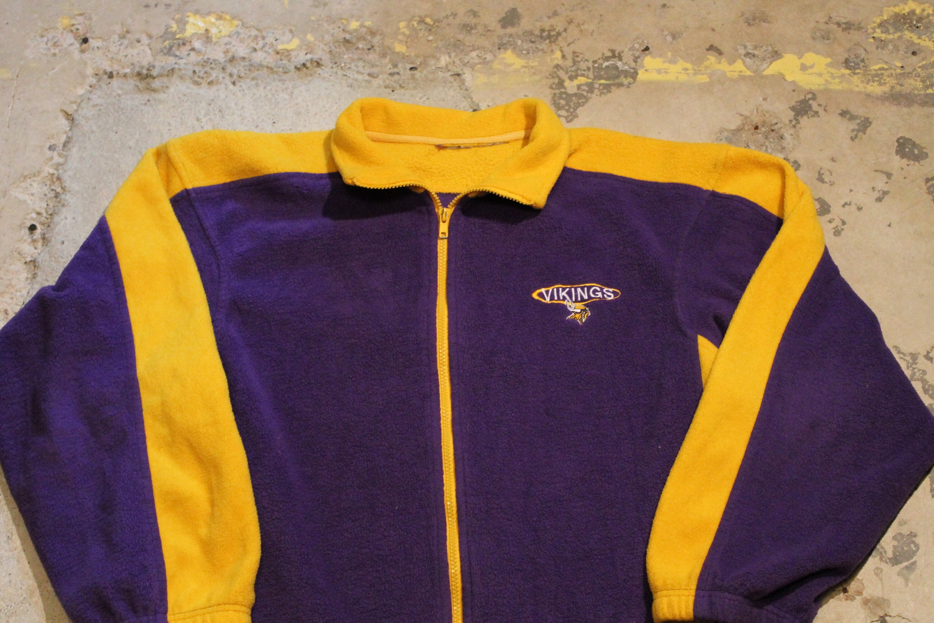 Vintage 1990s Minnesota Vikings NFL Full Zip Fleece Sweater