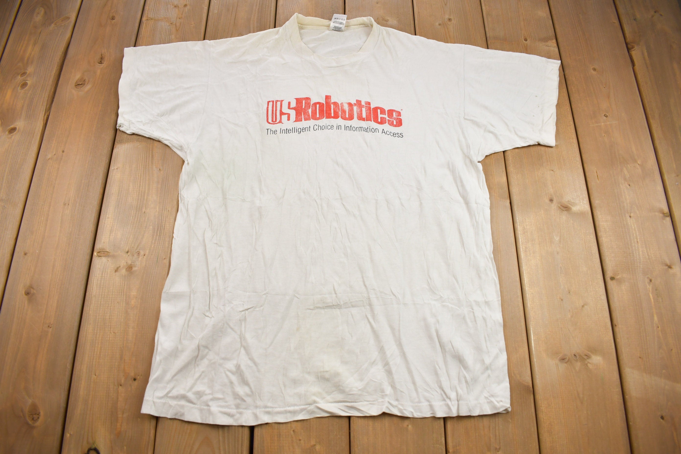 Vintage 1990s US Robotics Logo Graphic T Shirt