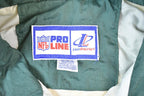 Vintage 1990s Green Bay Packers AOP Proline Logo Athletic NFL Football Warm Up Spring Jacket Made In USA