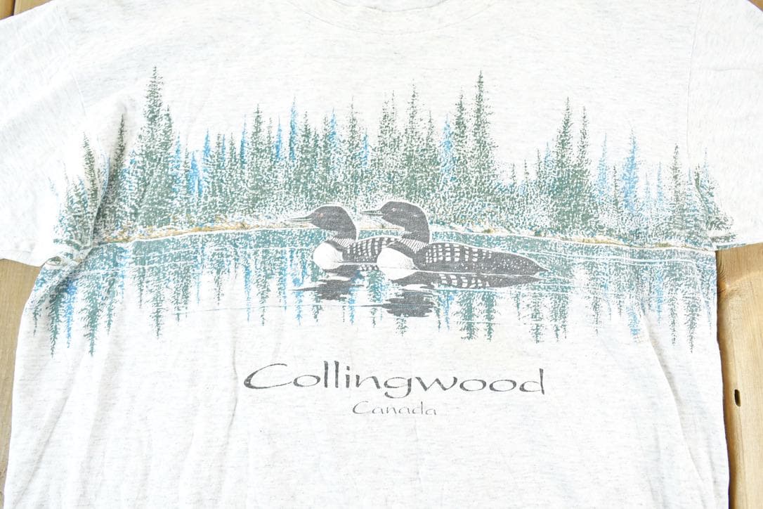 Vintage 1990s Loon On A Lake Outdoors Collingwood T-Shirt