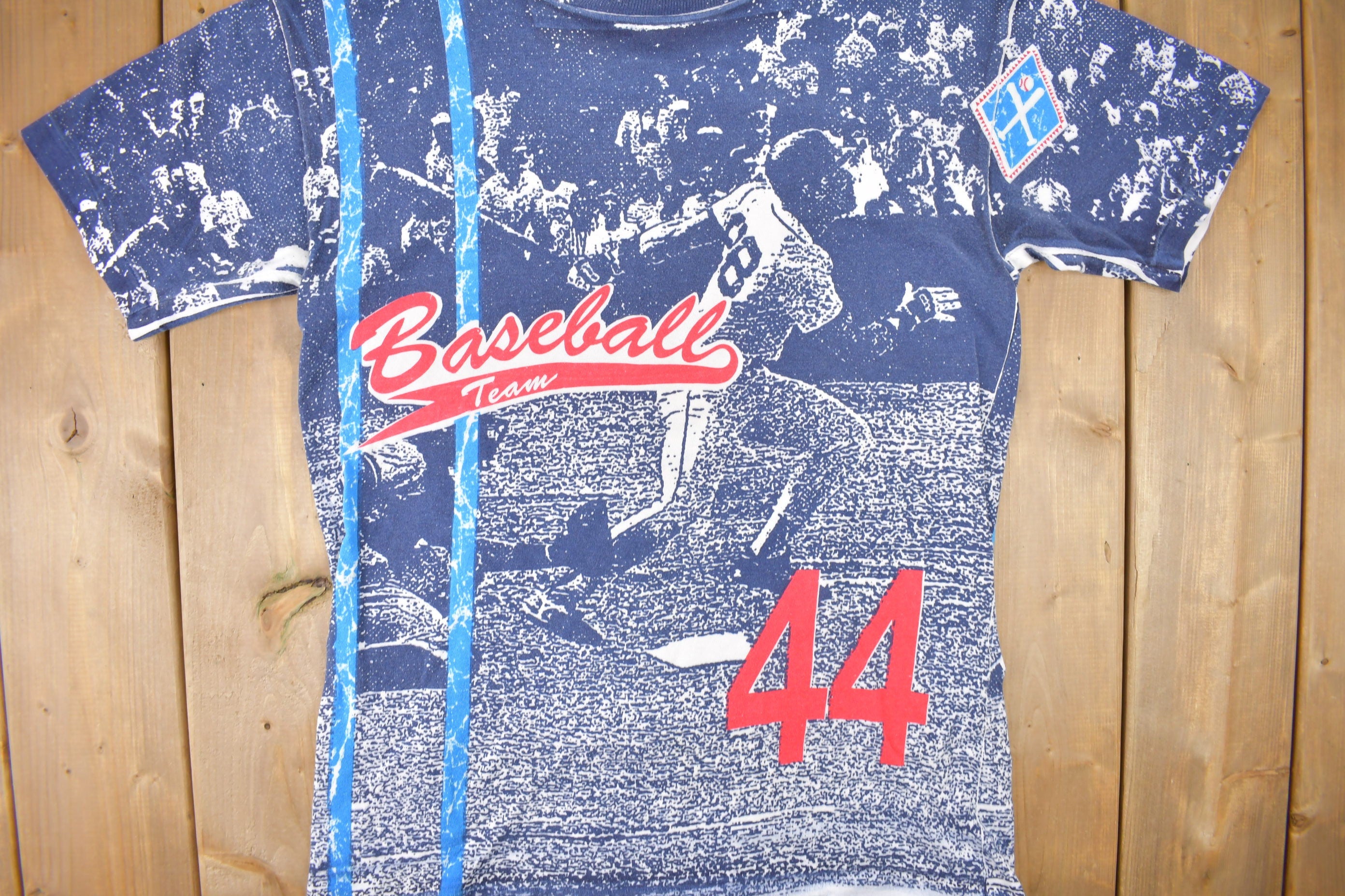 Vintage 1990s Gitano Baseball All over Over Print Graphic T Shirt Sportswear