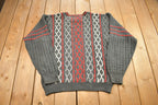 Vintage 1990s Barrel Made In USA Knitted Cable Knit Sweater