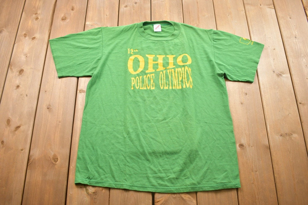 Vintage 1989 Columbus Ohio Police Olympics Graphic T-Shirt