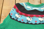 Vintage 1990s Charter Club Farm Knit Cardigan Sweater Women's XL