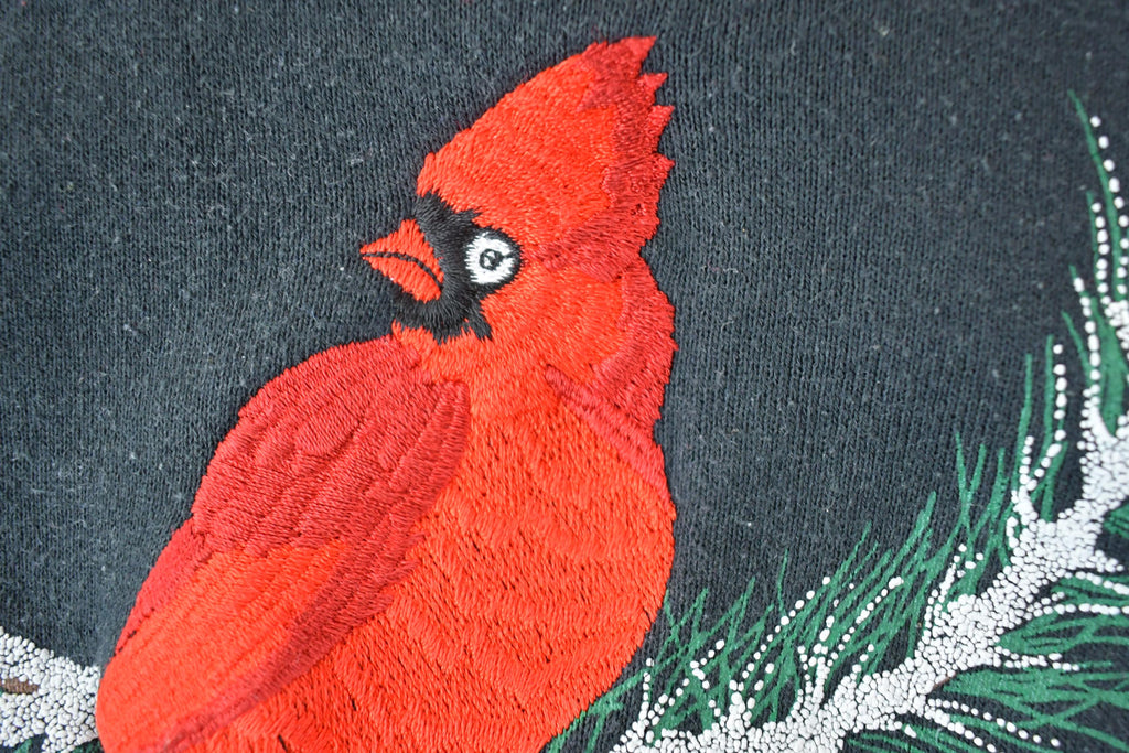Vintage 1990s Cardinal Bird Double Collar Crewneck