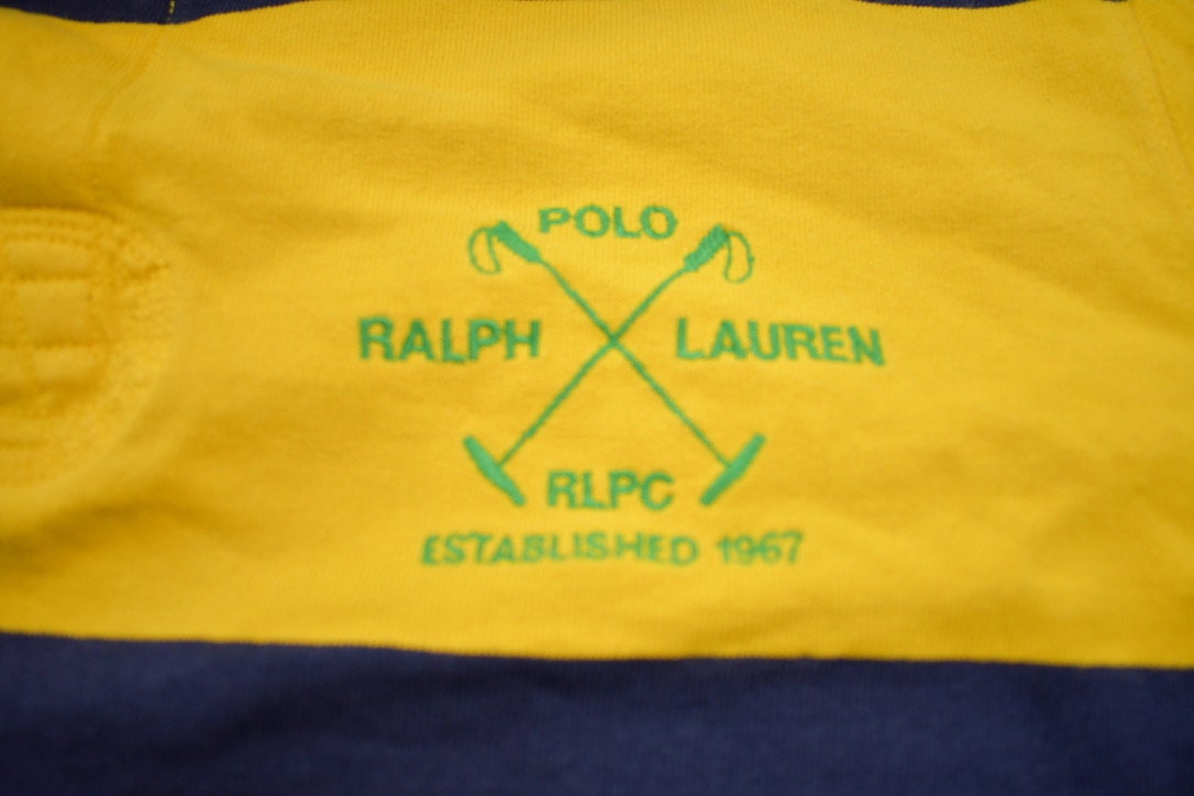 Vintage 1990s Polo Ralph Lauren Color Block Rugby Sweatshirt