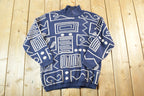 Vintage 1990s Alfred Dunner Knit Abstract Pattern Crewneck Sweater Mens M