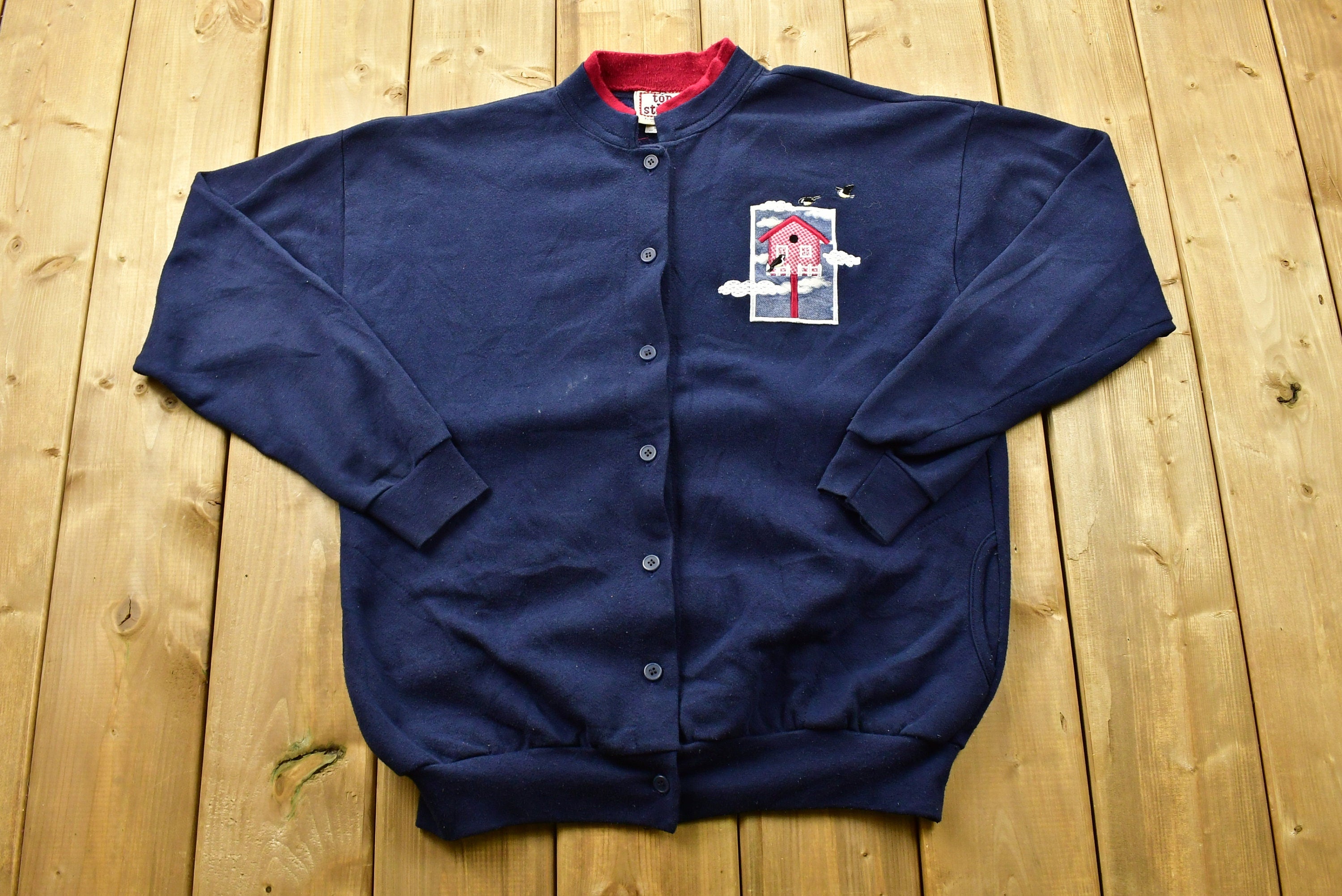 Vintage 90's Mailbox Embroidered Cardigan Sweater