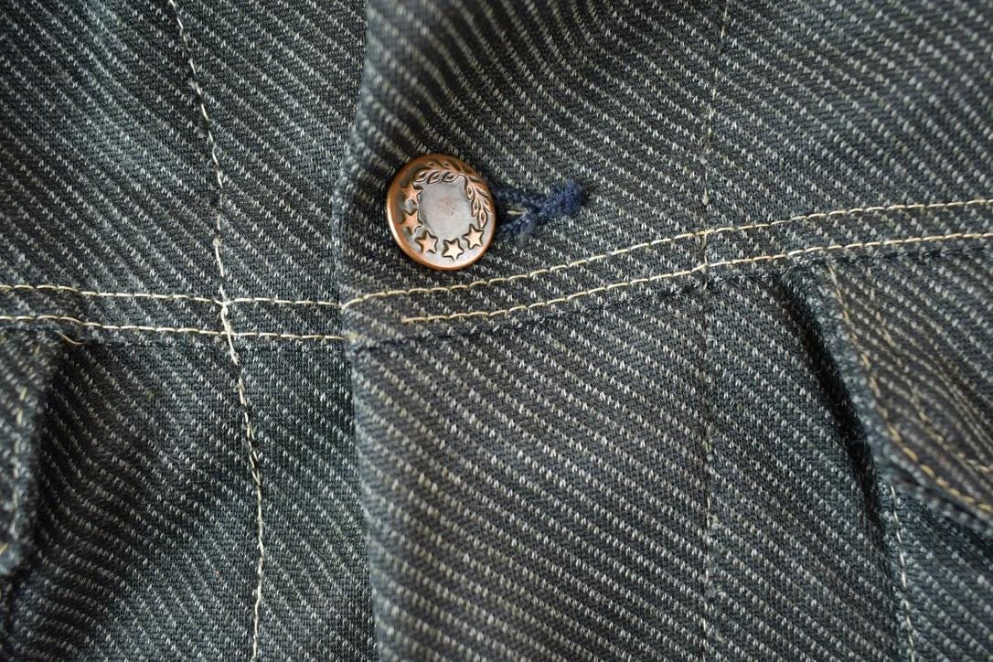 Vintage 1990s Blank Denim Style Button Up Shirt
