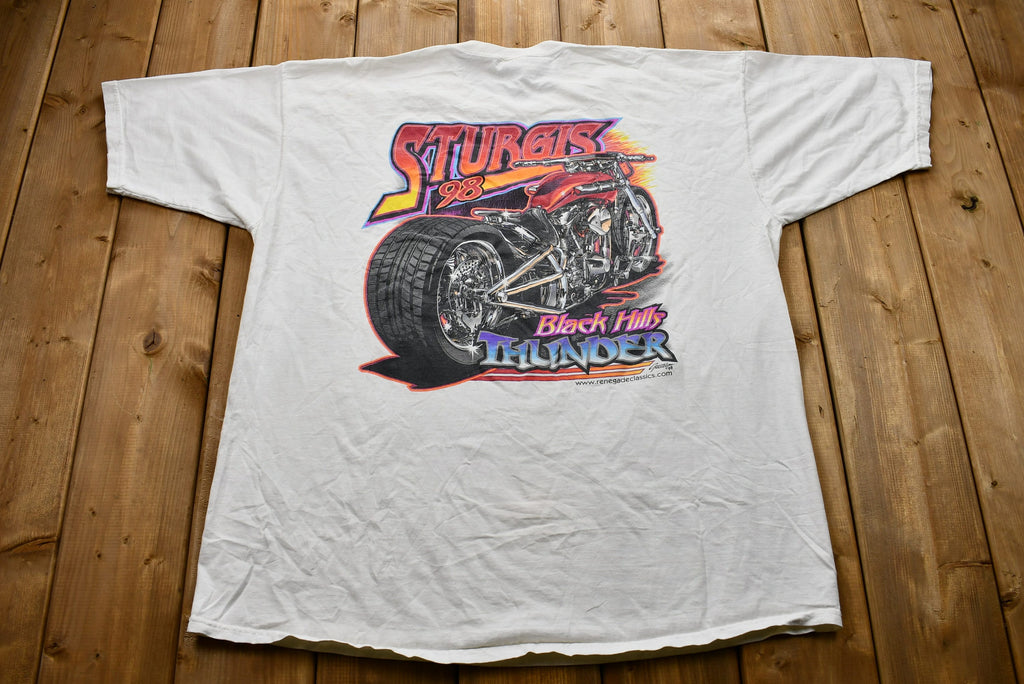 Vintage 1998 Sturgis Black Hills Thunder Motorcycle Rally T-Shirt