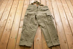 Vintage 1968 Army Wool Cargo Pants With Suspenders Size 35 x 26.5