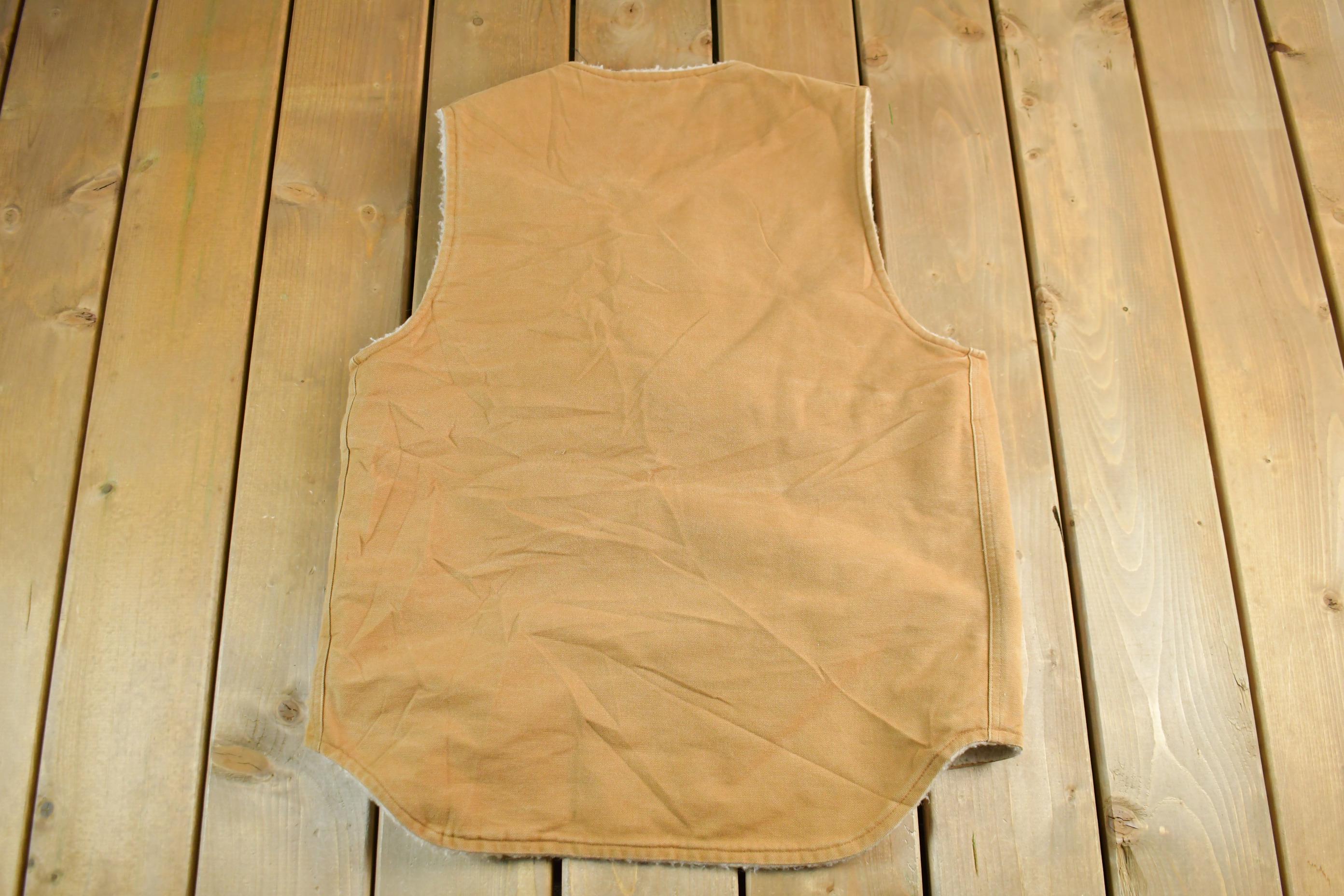 Vintage 1990s Carhartt Sherpa Lined Jacket Vest Mens XL