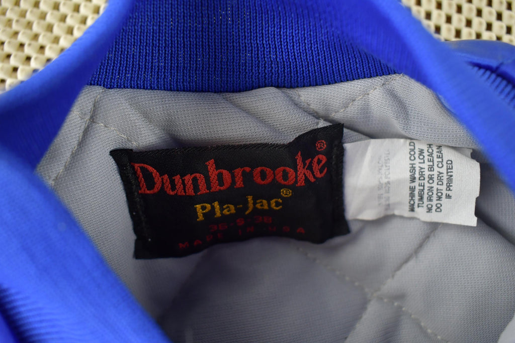 Vintage 1990s Plambeck Racing Rapid City Dunbrooke Pla-jac Snap Button Satin Jacket Made In USA
