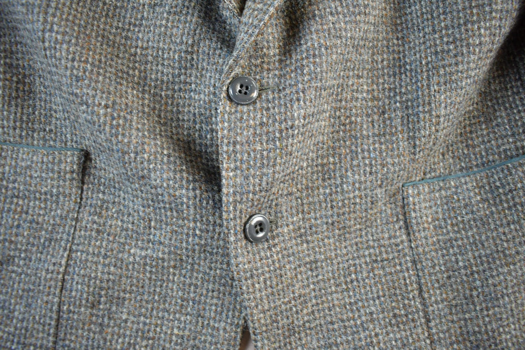 Vintage 1980s Harris Tweed Hand Woven Wool Two Button Blazer Jacket Men's Medium