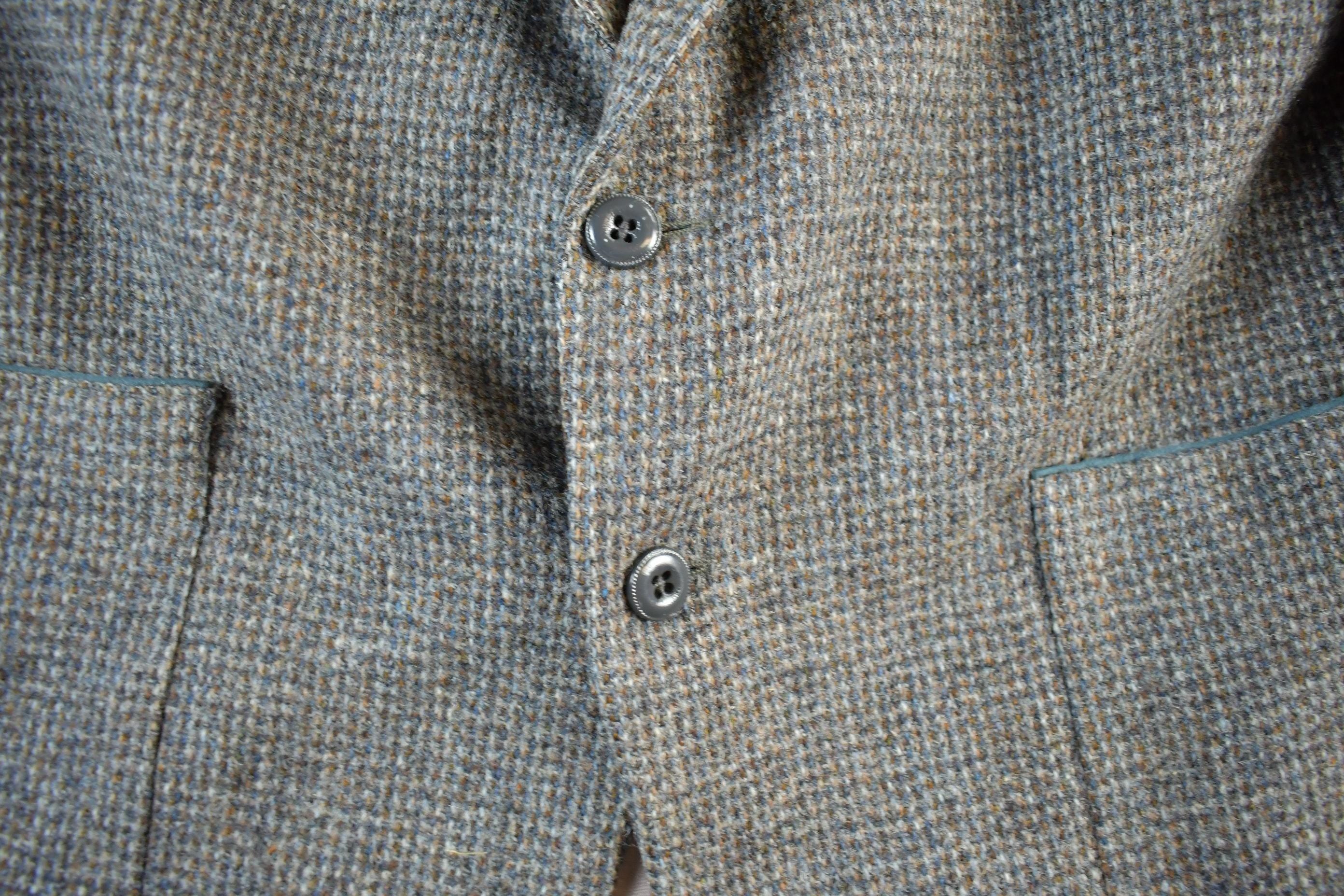 Vintage 1980s Harris Tweed Hand Woven Wool Two Button Blazer Jacket Men's Medium