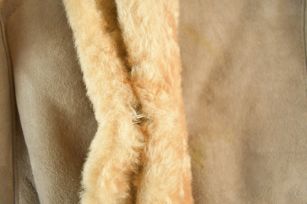 Vintage 1980s Fibok Shearling Fur Coat Vest Women's L