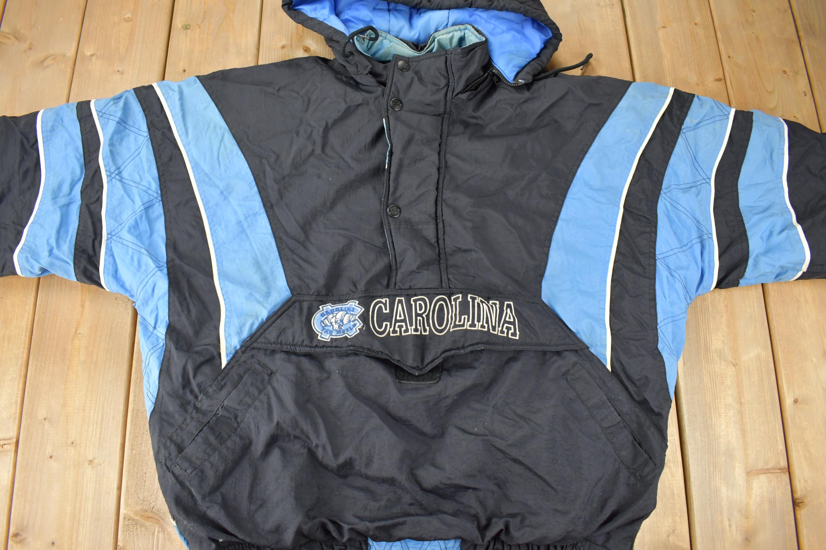 Vintage 1990s University of North Carolina Tar Heels Collegiate NCAA Quarter Zip Starter Jacket