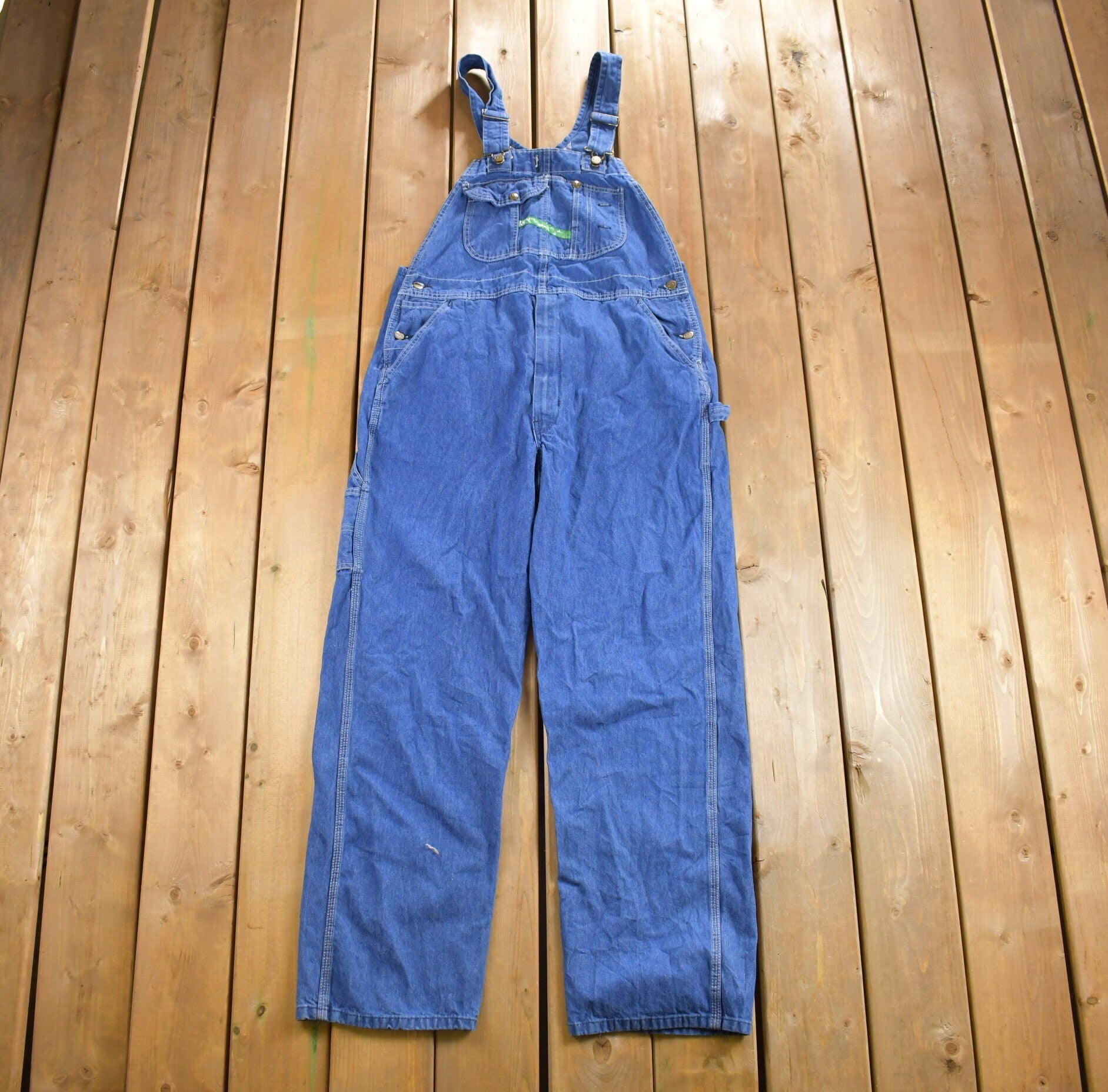 Vintage 1990s KEY Imperial Denim Jean Overalls Size 40 x 30