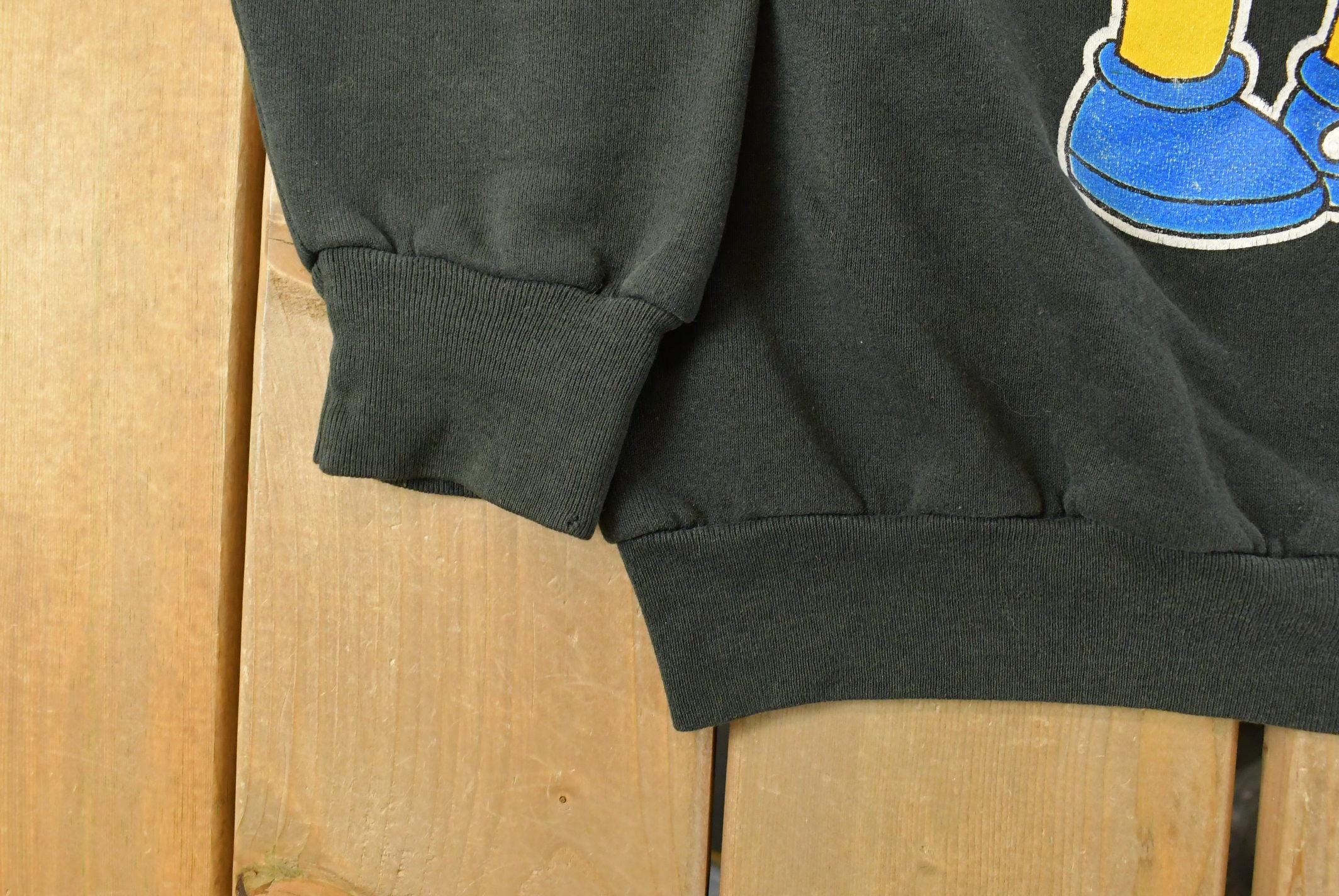 Vintage 1990s Bart Simpson Peace Man Graphic Crewneck Sweatshirt Men's XL