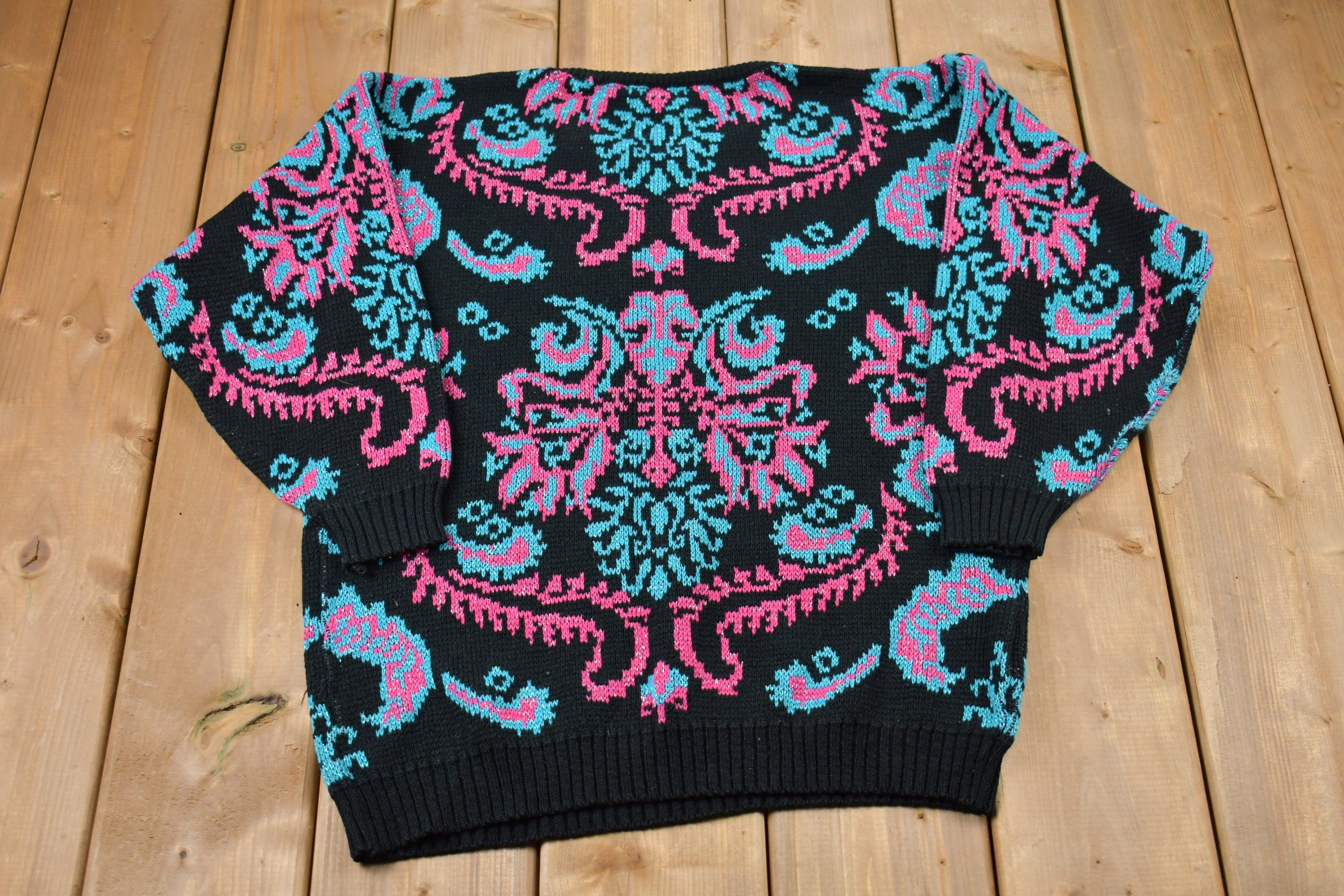Vintage 1990s Evian LTD Abstract Knitted Sweater