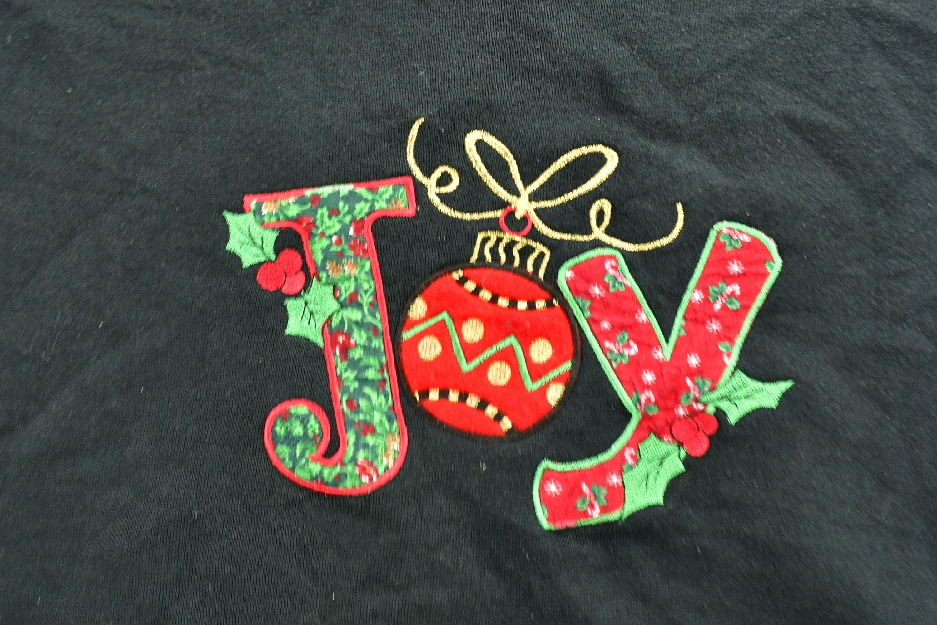 Vintage 1990's "Joy" Embroidered Christmas Sweater , 90s Holiday Crewneck , Layered Collar , Winter Wear , Festive Graphic Print