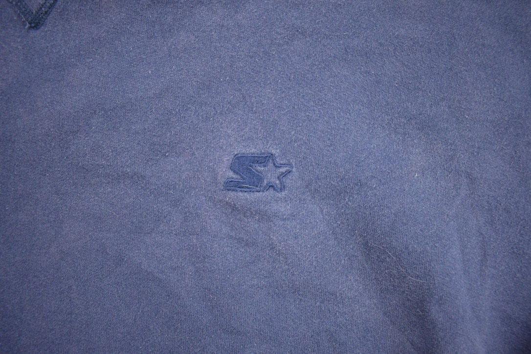 Vintage 1990s Starter Blank Navy Crewneck Sweatshirt