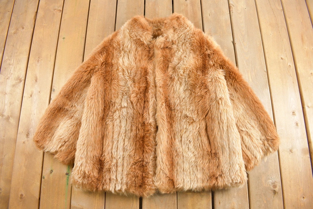 Vintage 1970s Lykafur Made Exclusively for Priscilla Modes Faux Fur Coat / Red Fox / True Vintage / Fur Jacket / Made in Scotland