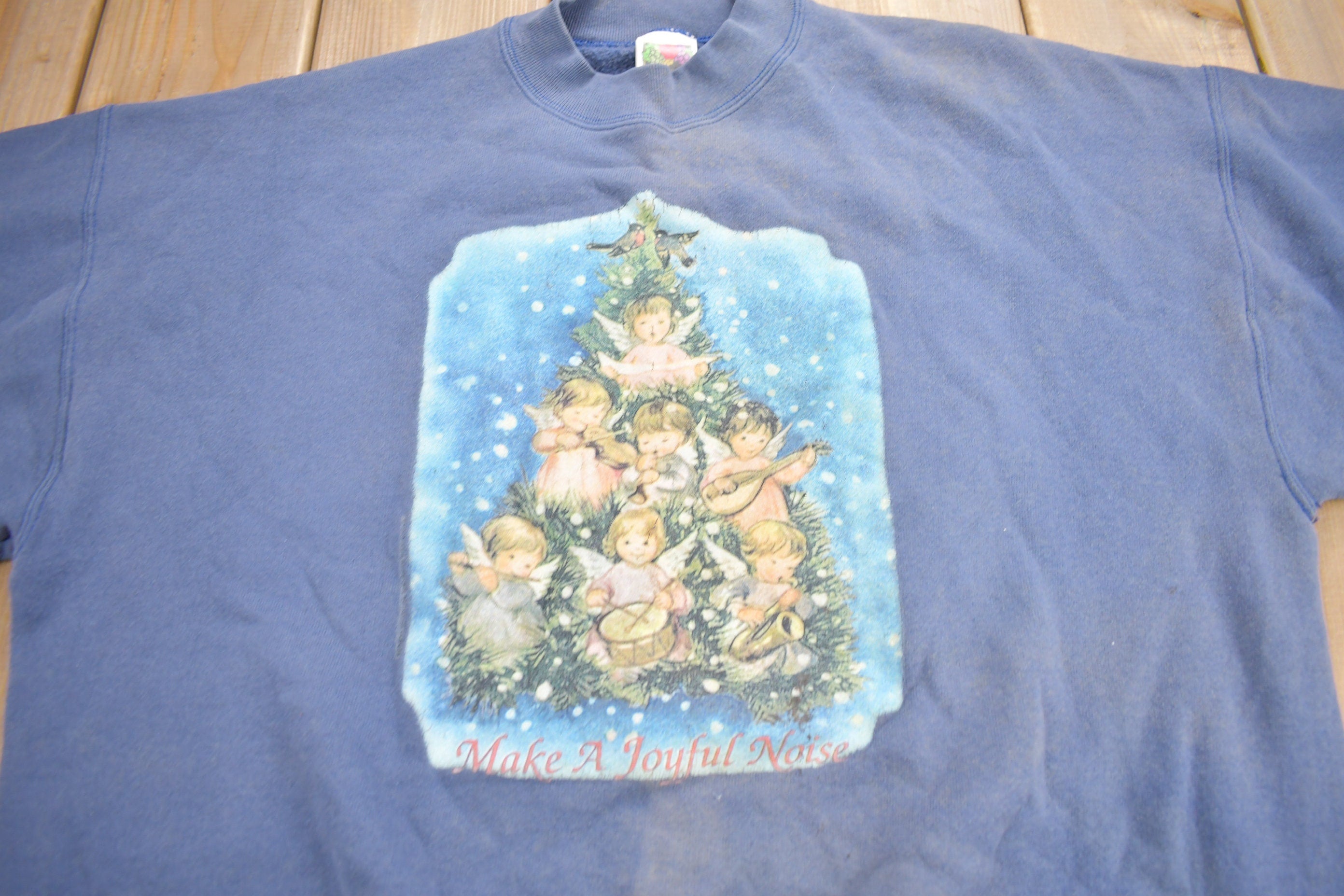 Vintage 1990s Make A Joyful Noise Cute Crewneck Sweatshirt