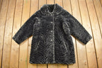 Vintage 1980s Elegant Design Faux Fur Coat
