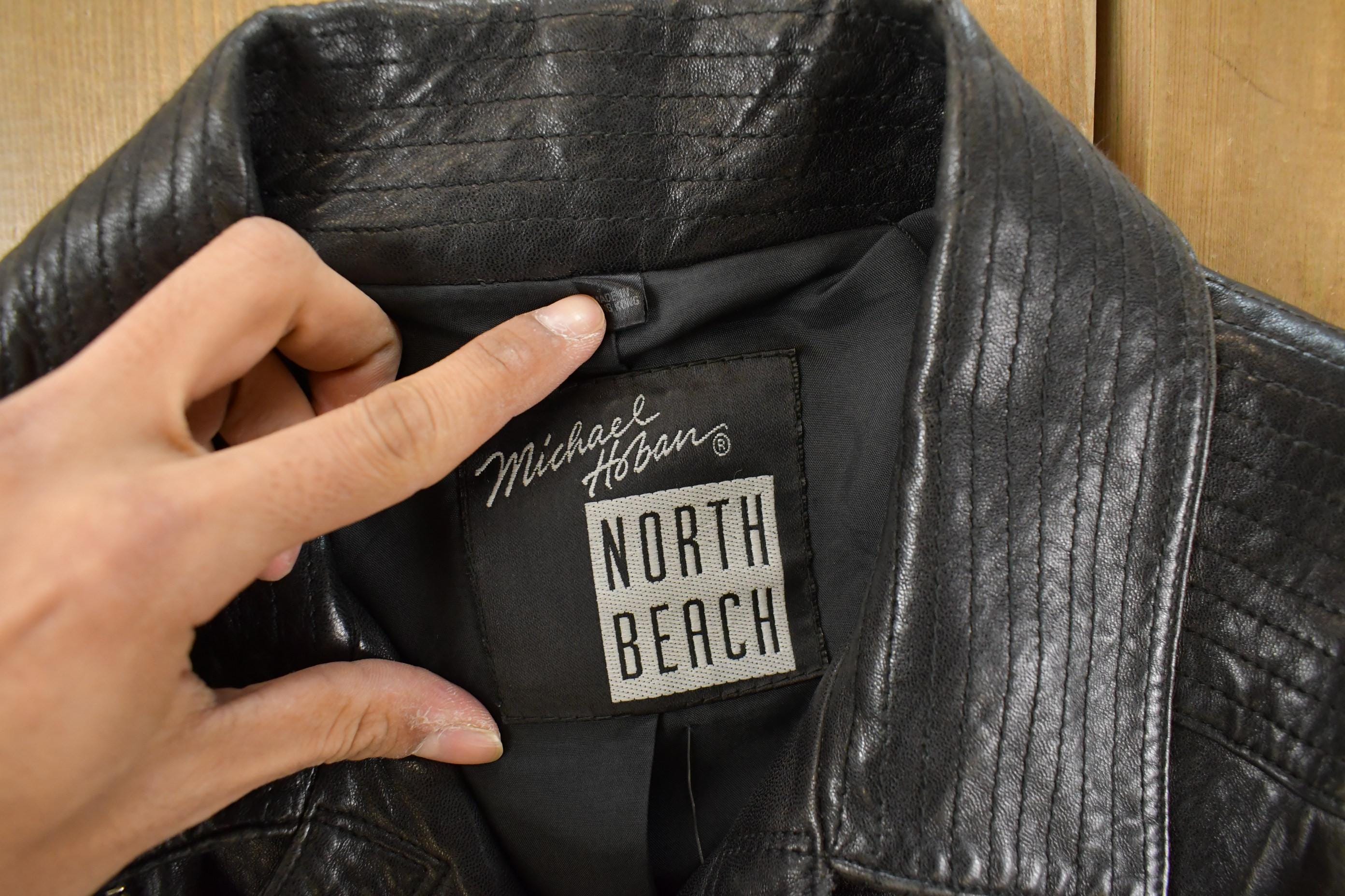 Vintage 1980s Michael Hoban North Beach Motorcycle Leather Jacket Women's XS-S