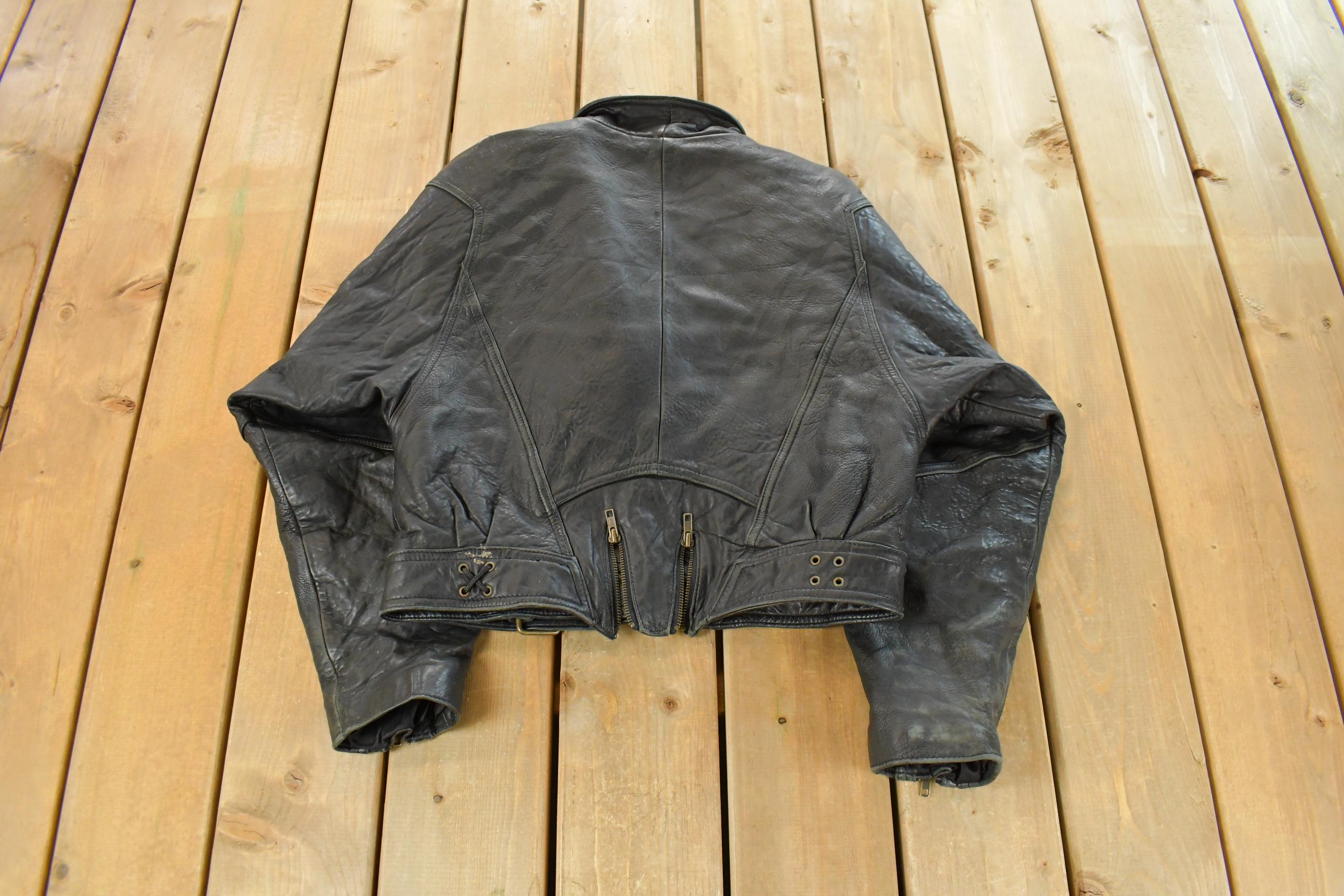 Vintage 1980s Forenza Leather Motorcycle Jacket Women's S