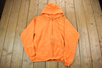 Vintage 1990s Blank Orange Full Zip Hoodie