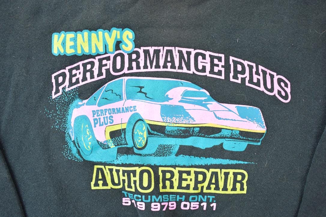 Vintage 1990s Kenny's Performance Plus Tecumseh Ontario Racing Crewneck Sweatshirt / 90s Crewneck / Souvenir Sweater / Streetwear