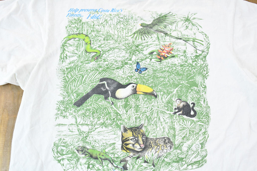 Vintage 1990s Costa Rican Rain Forest Preservation Single-Stitch Souvenir Travel T-Shirt