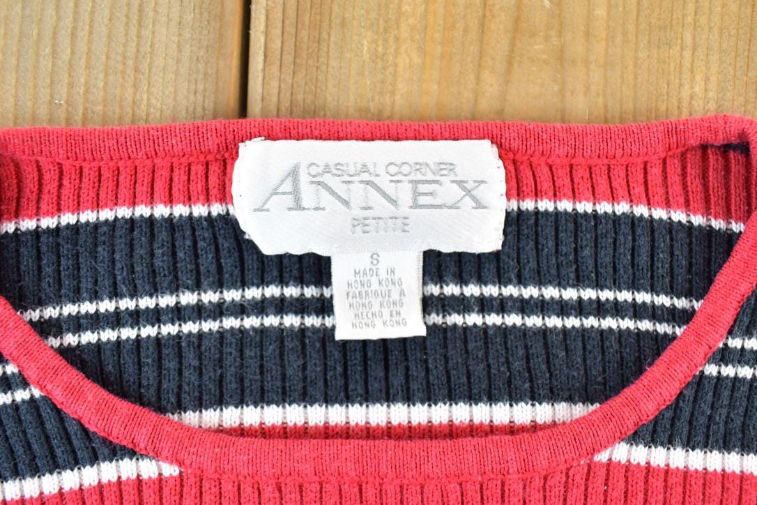 Vintage 1990s Annex Knit Long Sleeve Striped T-Shirt