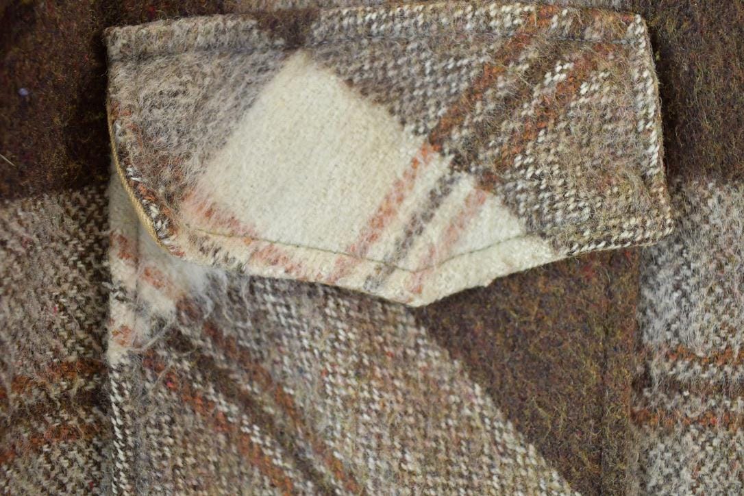 Vintage 1970s C & L Sportswear Light Brown Plaid Jacket