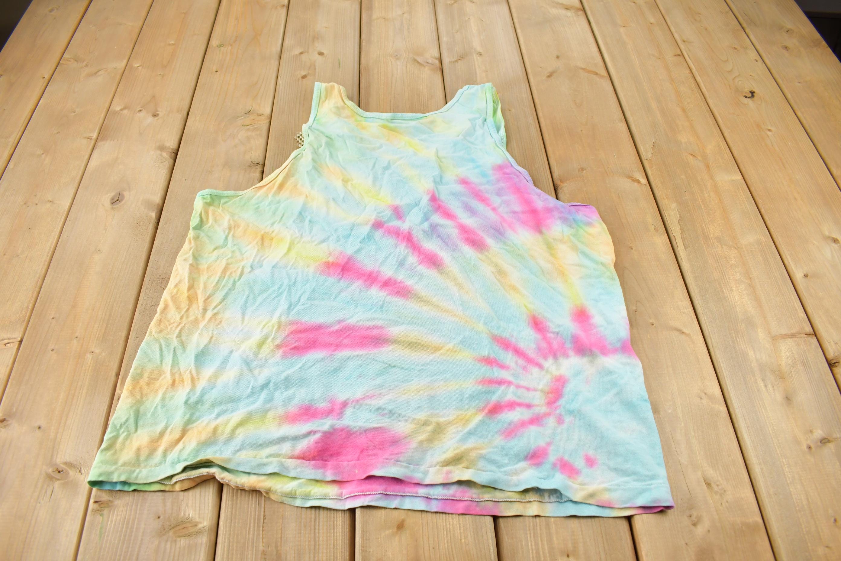 Vintage 1990s Tie Dye Blank Tank Top T-Shirt