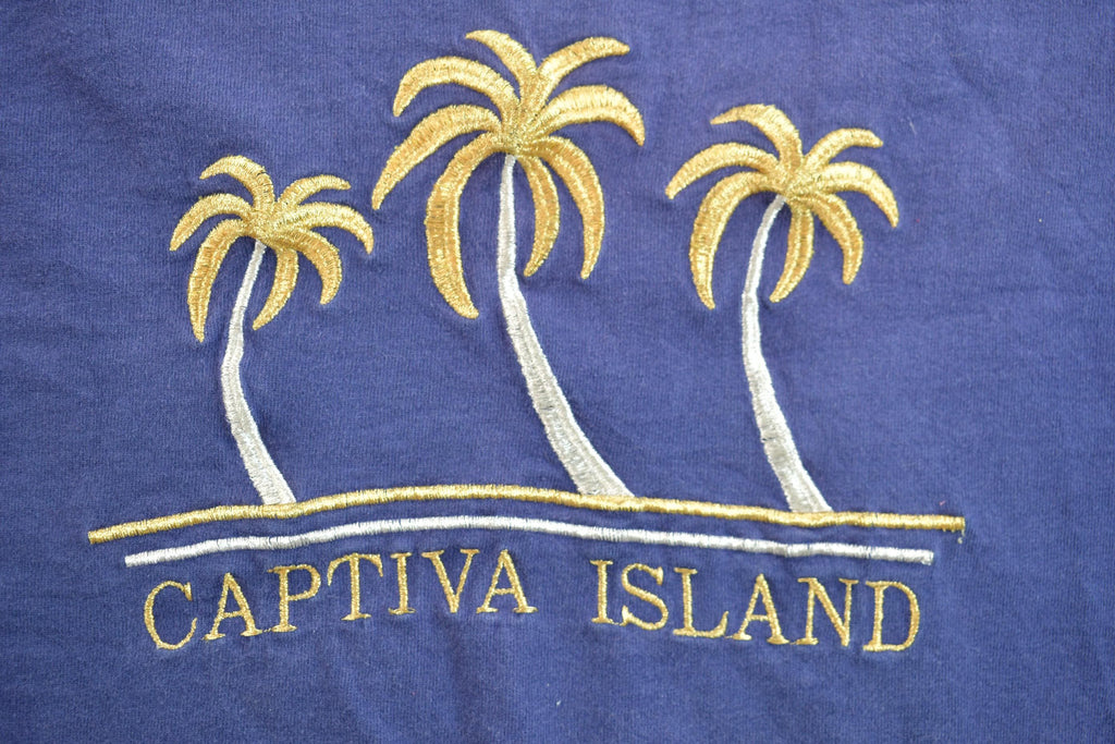 Vintage 1990s Captiva Island Embroidered Graphic Souvenir T Shirt