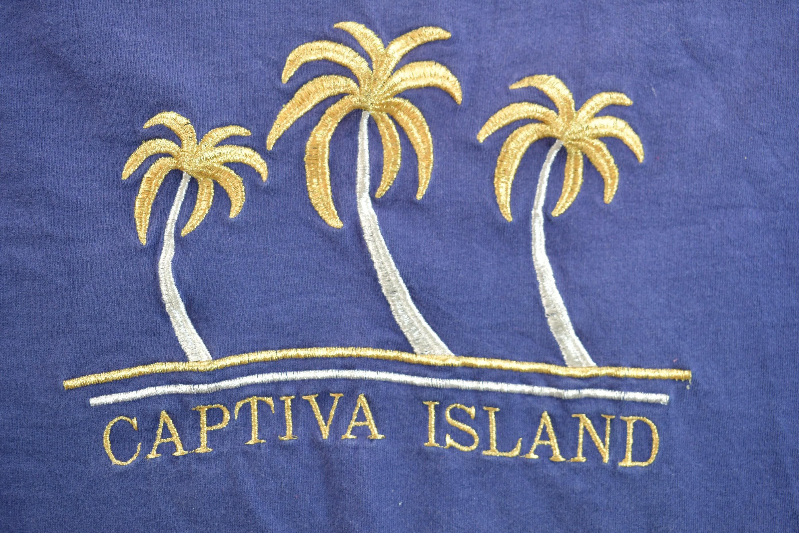 Vintage 1990s Captiva Island Embroidered Graphic Souvenir T Shirt