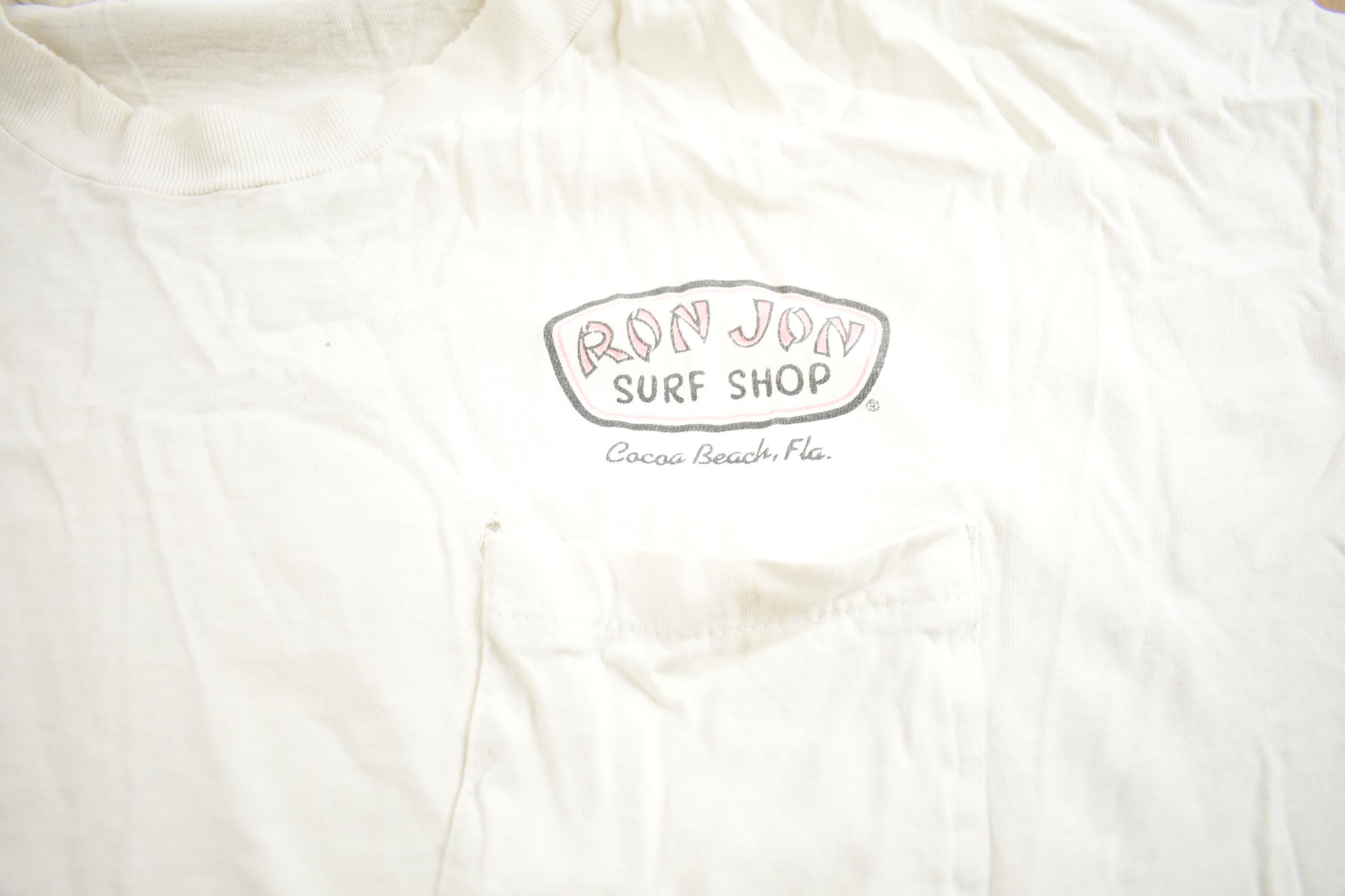 Vintage 1989 Ron Jon Surf Shop Cocoa Beach Graphic T Shirt Made In USA