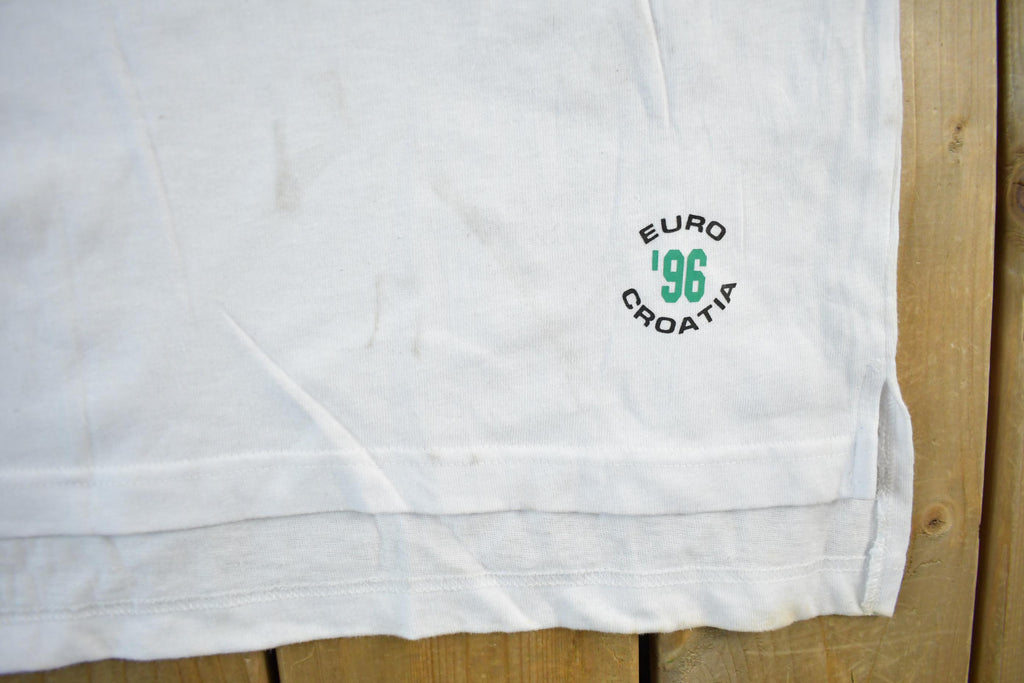 Vintage 1990s Softwear Euro Croatia Football Graphic T-Shirt Men's Large