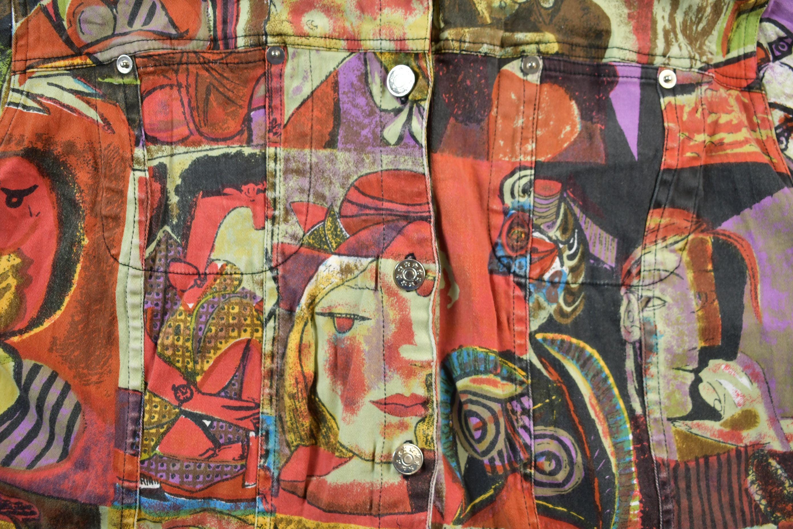 Vintage 1990s Pablo Picasso All Over Print Twill Jacket