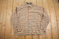 Vintage 1980s Arrow Plaid Flannel Button Up Shirt - Large