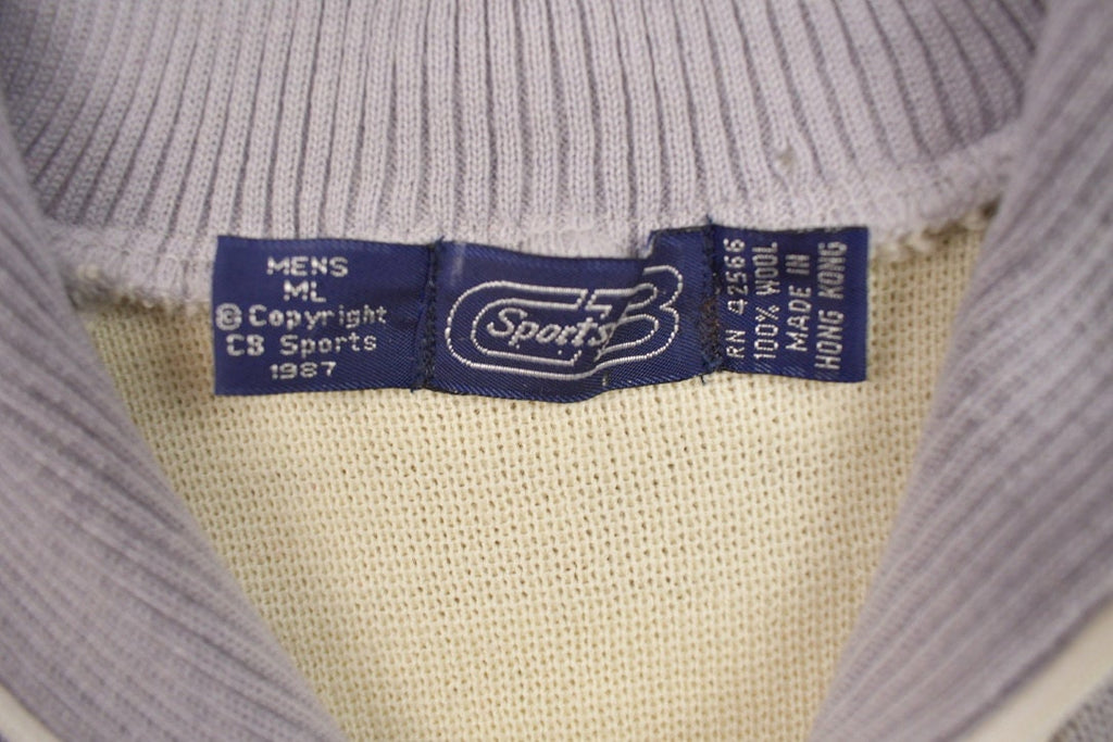 Vintage 1990s CB Sports 100% Wool Blank Turtleneck Sweatshirt